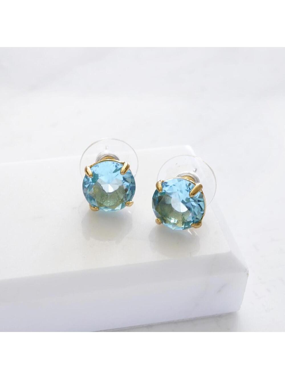 Lele Sadoughi Crystal Stud Earrings Aquamarine